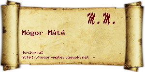 Mógor Máté névjegykártya